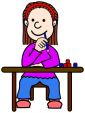 Girl at desk