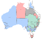 Maps showing Australian electorates