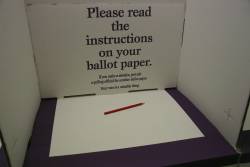 Inside the voting compartment