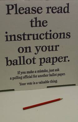 Voting compartment instructions